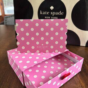 Kate Spade Note Cards with Envelopes 12 Pc Set NEW Pink Dot Print Stationary